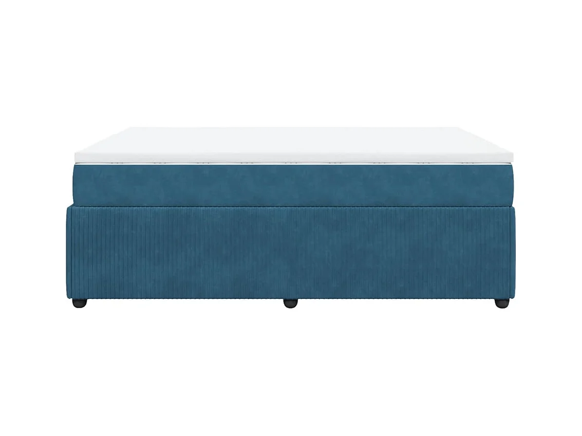 Sommier à lattes de lit et matelas Bleu foncé 140x200cm Velours