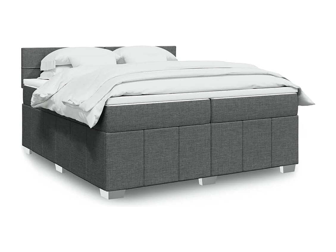 Boxspring met matras stof donkergrijs 200x200 cm