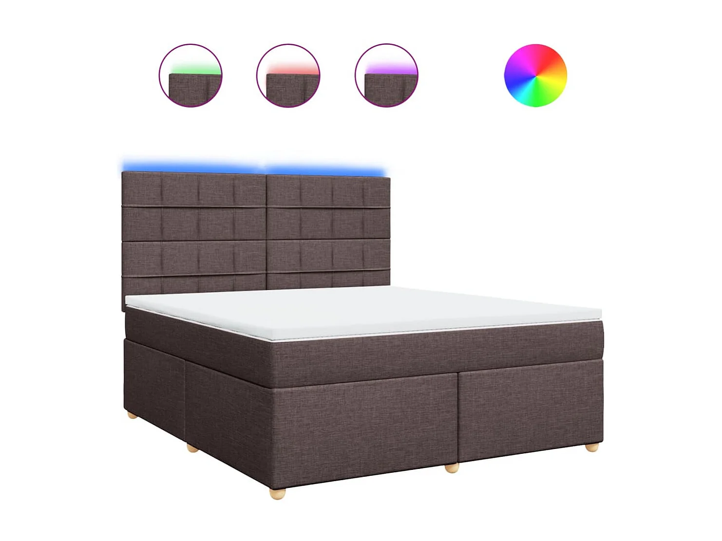 Sommier à lattes de lit avec matelas Marron foncé 180x200 cm