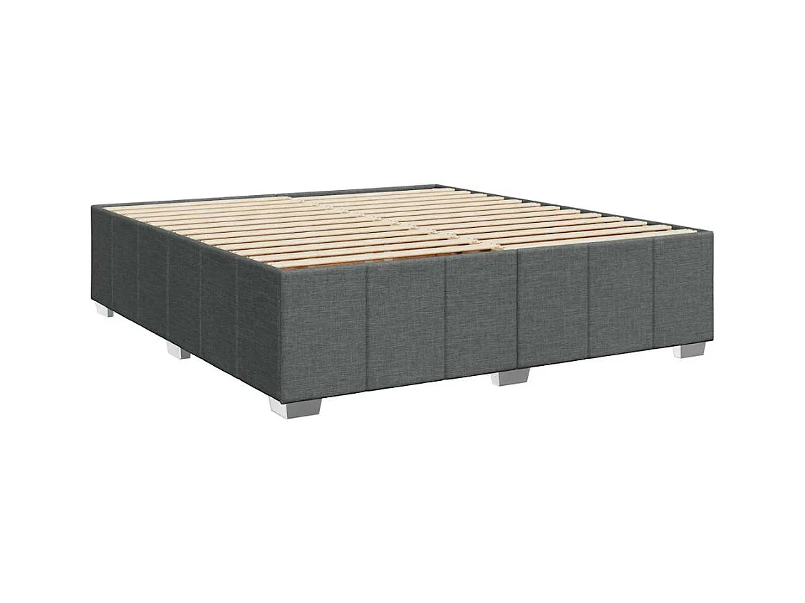Cama com molas/colchão 200x200 cm tecido cinzento-escuro