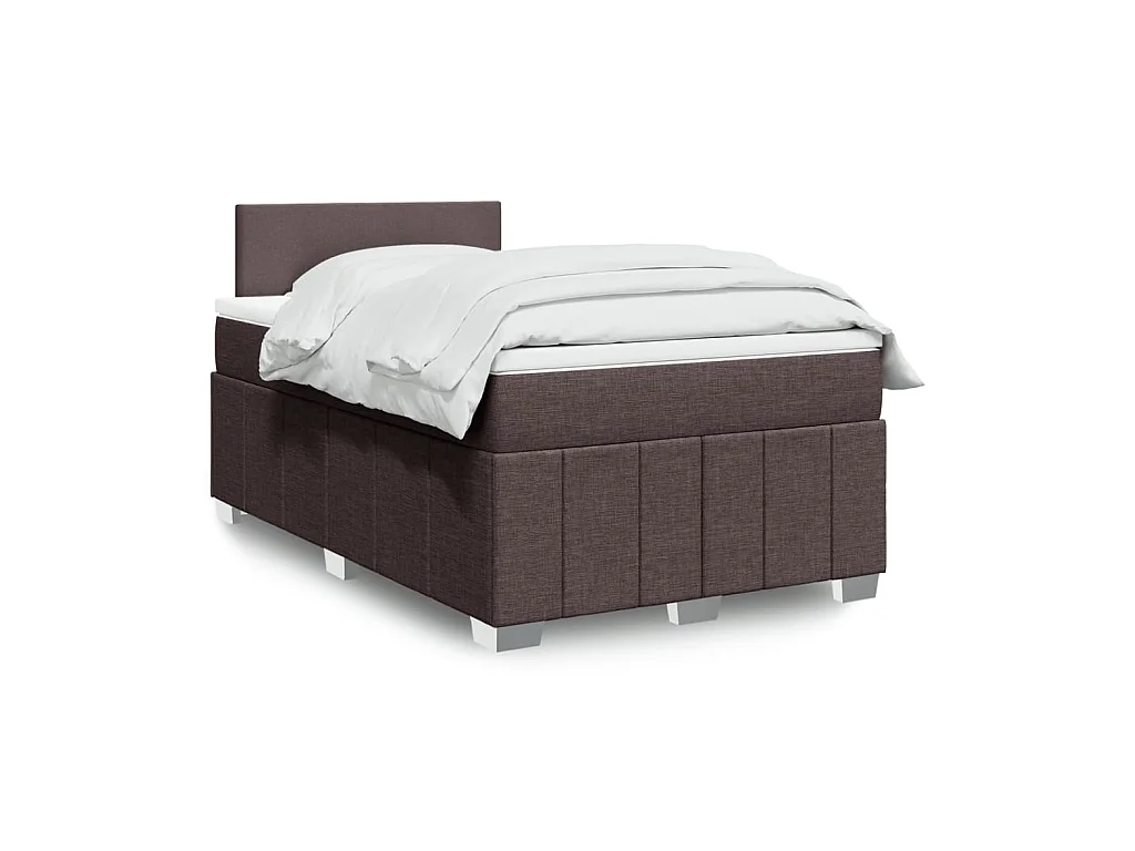 Boxspring met matras stof donkerbruin 120x200 cm