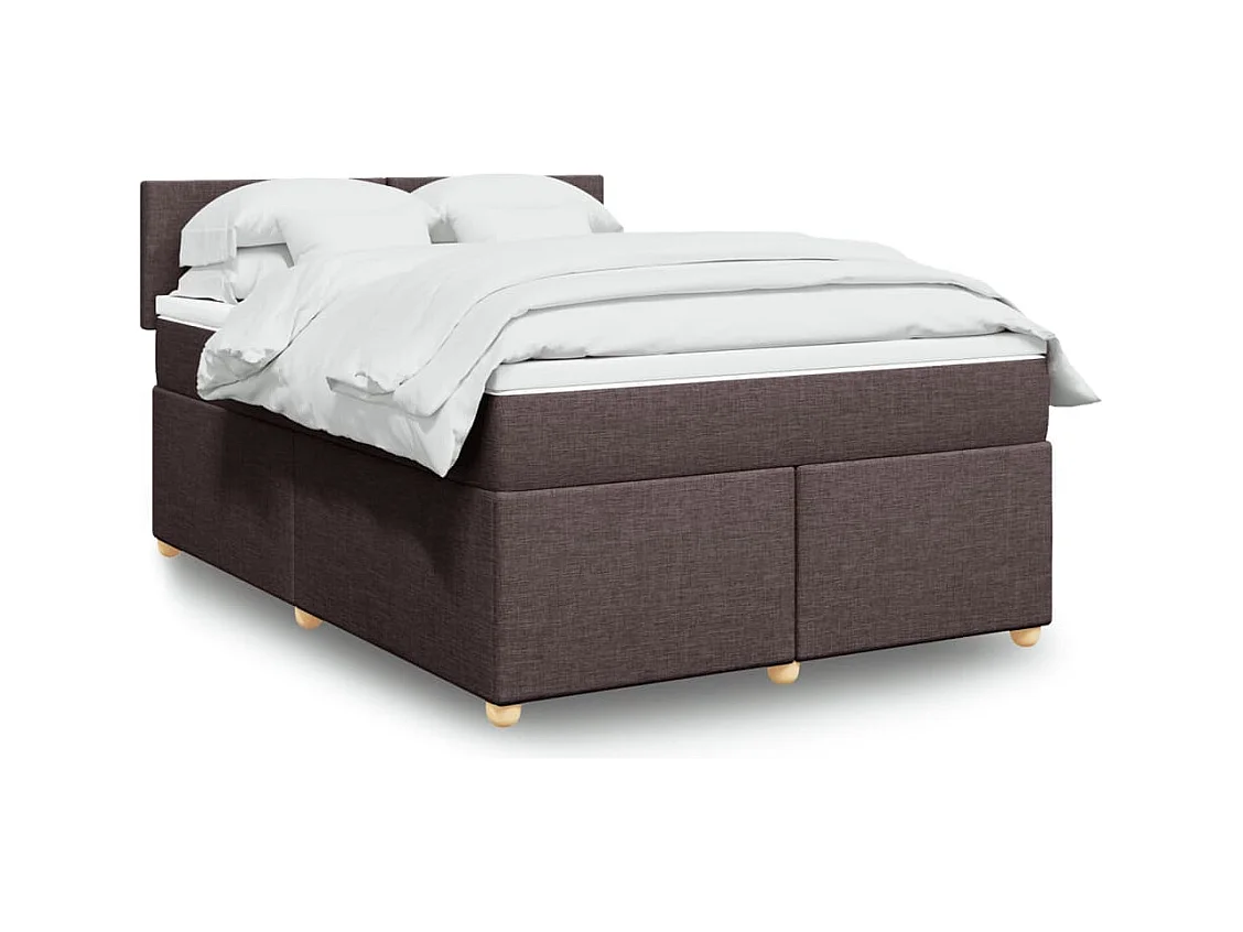 Sommier à lattes de lit avec matelas Marron foncé 160x200 cm