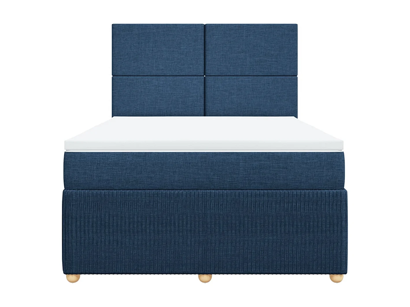 Sommier à lattes de lit avec matelas Bleu 140x190 cm Tissu