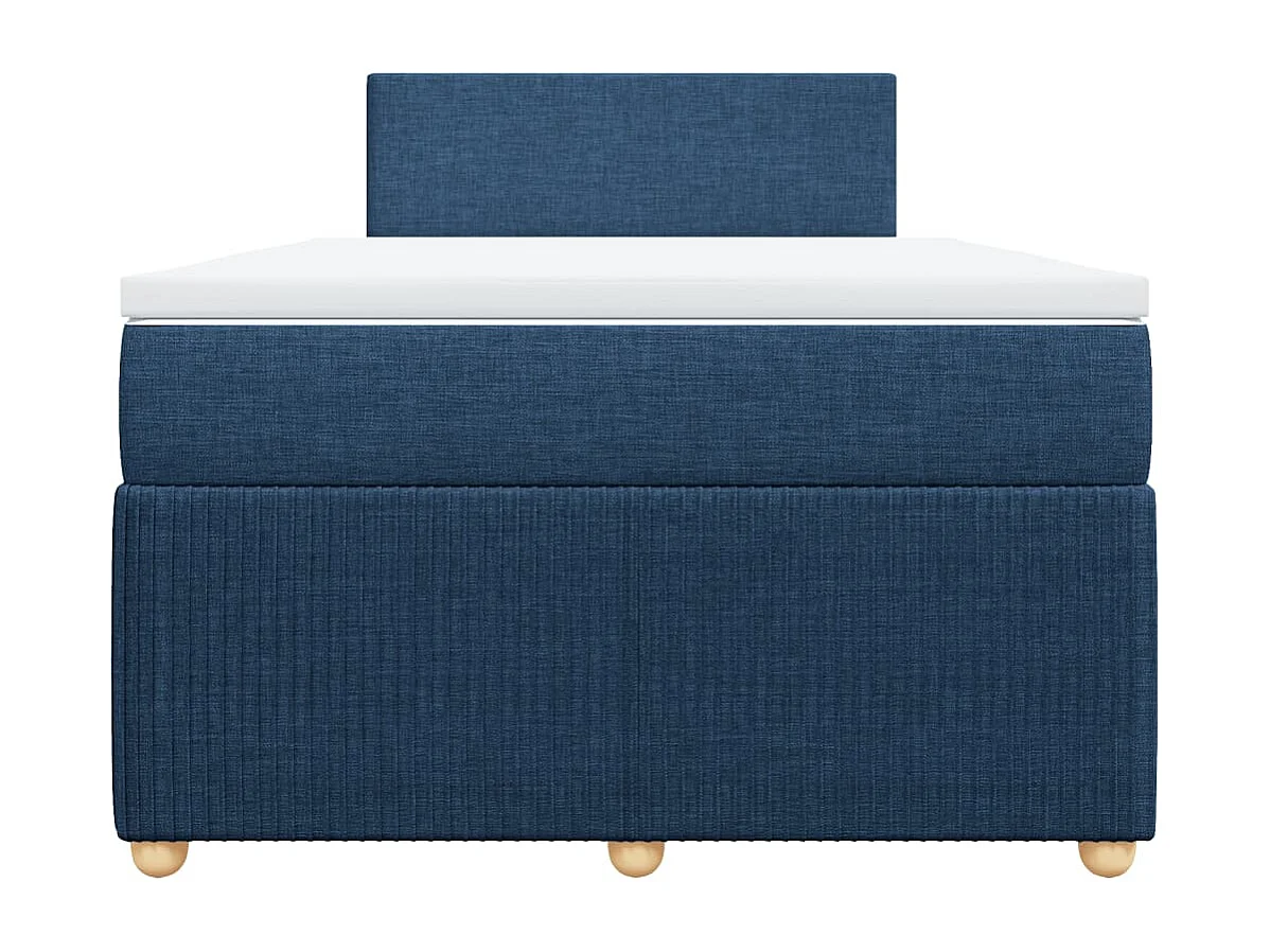 Sommier à lattes de lit avec matelas Bleu 120x200 cm Tissu