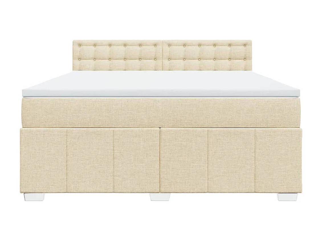 Cama com molas/colchão 180x200 cm tecido cor creme