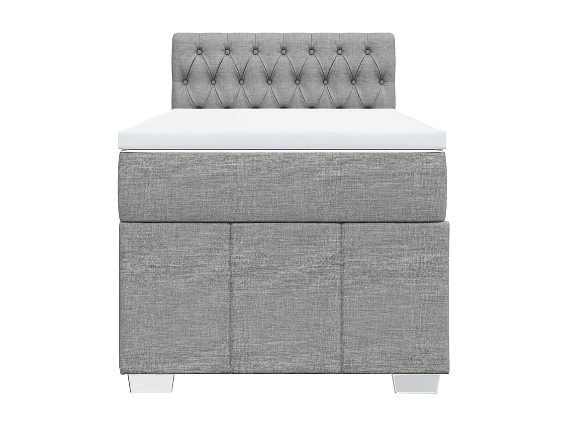 Sommier à lattes de lit et matelas Gris clair 90x190 cm Tissu