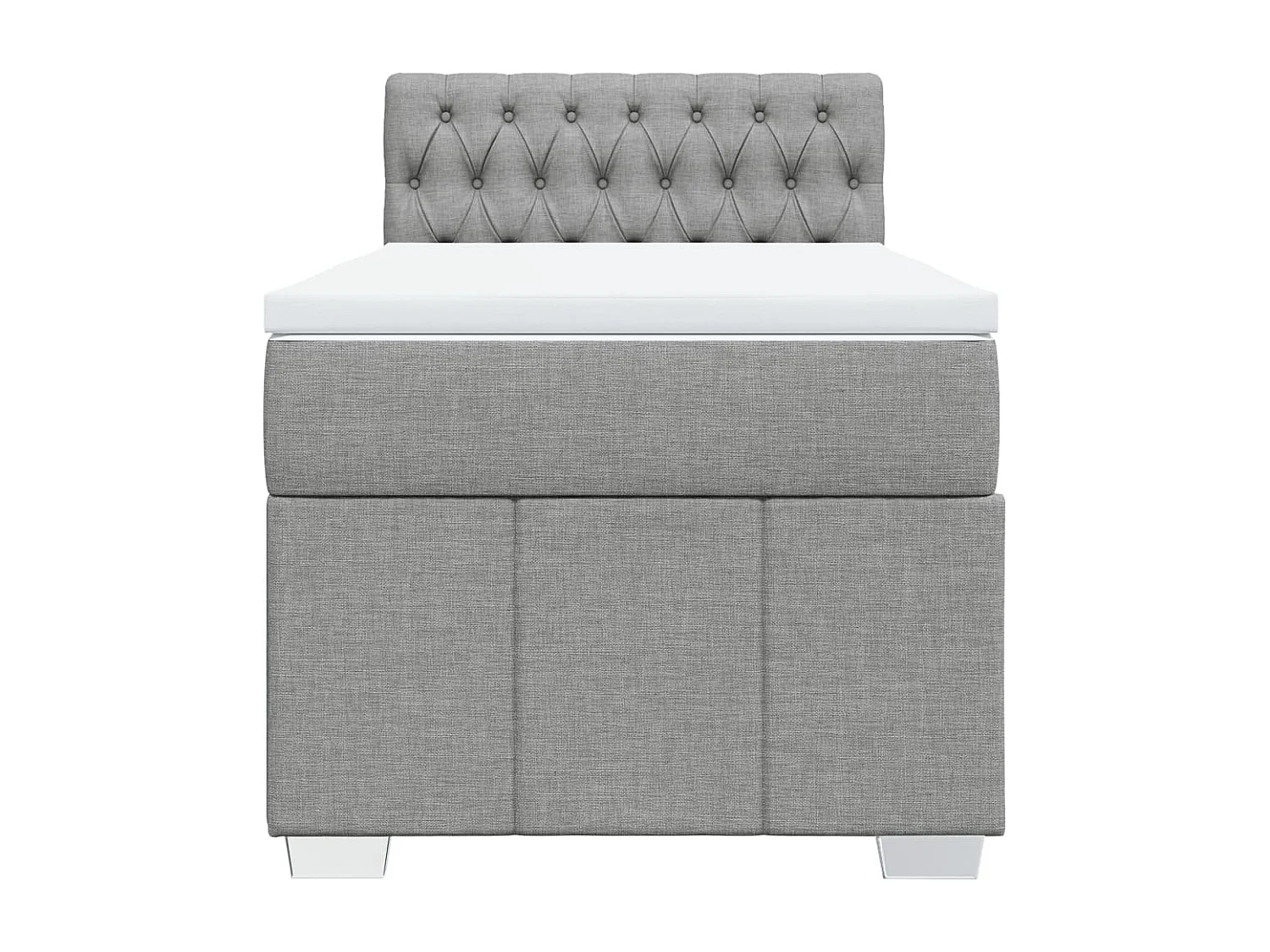 Sommier à lattes de lit et matelas Gris clair 90x190 cm Tissu