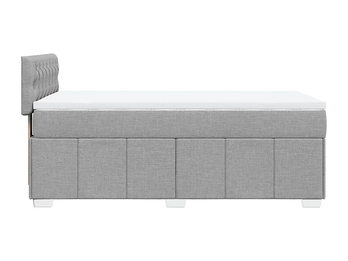 Cama box spring con colchón tela gris claro 90x190 cm