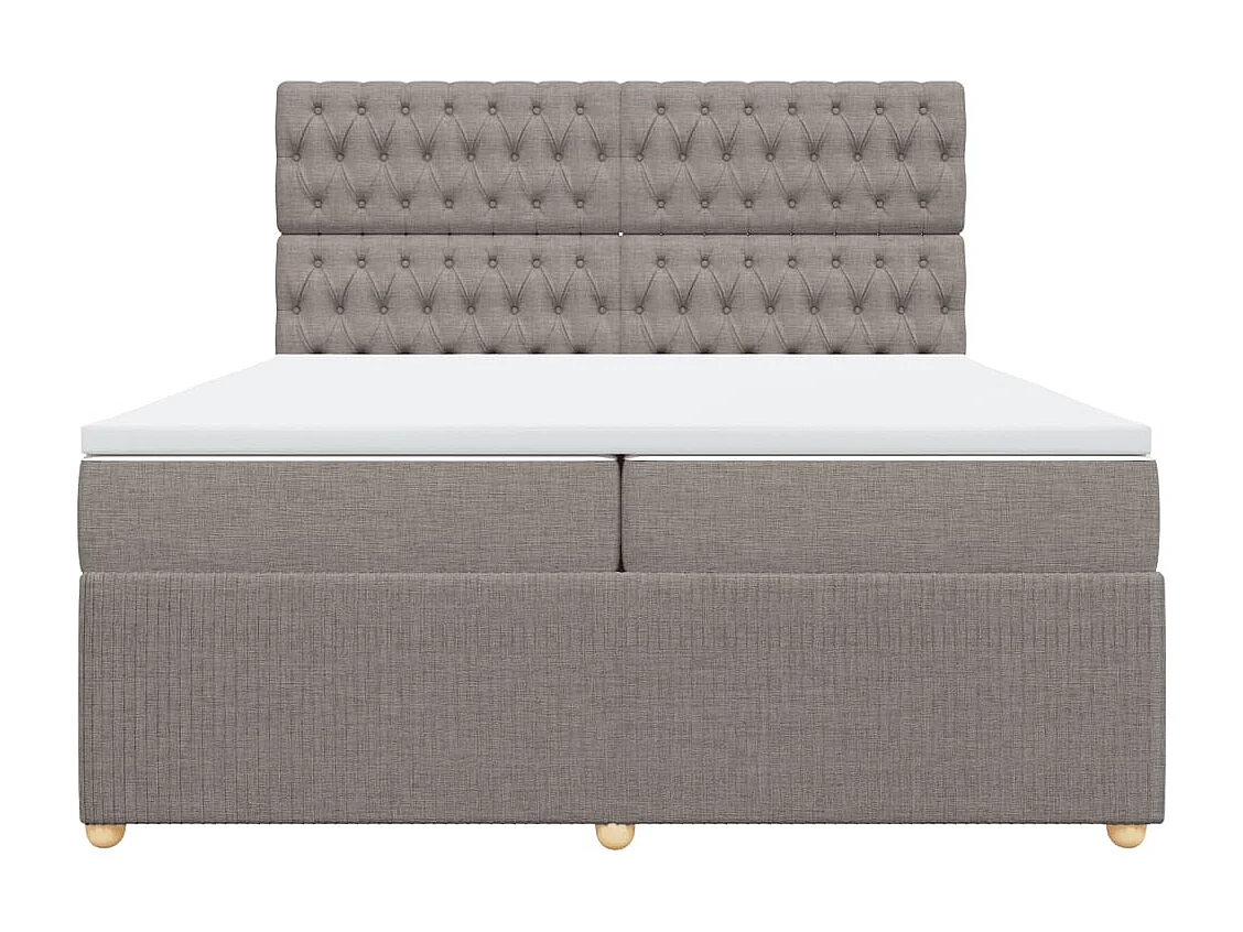 Sommier à lattes de lit avec matelas Taupe 200x200 cm Tissu