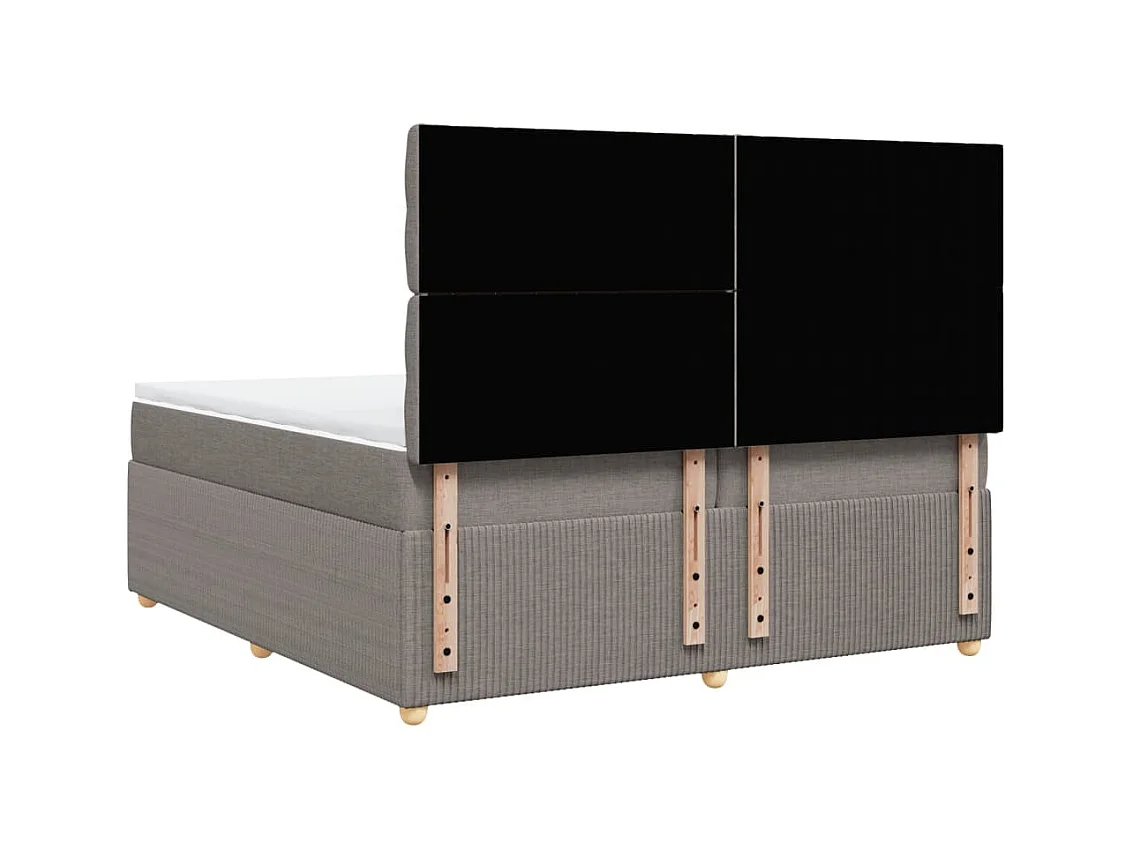 Sommier à lattes de lit avec matelas Taupe 200x200 cm Tissu