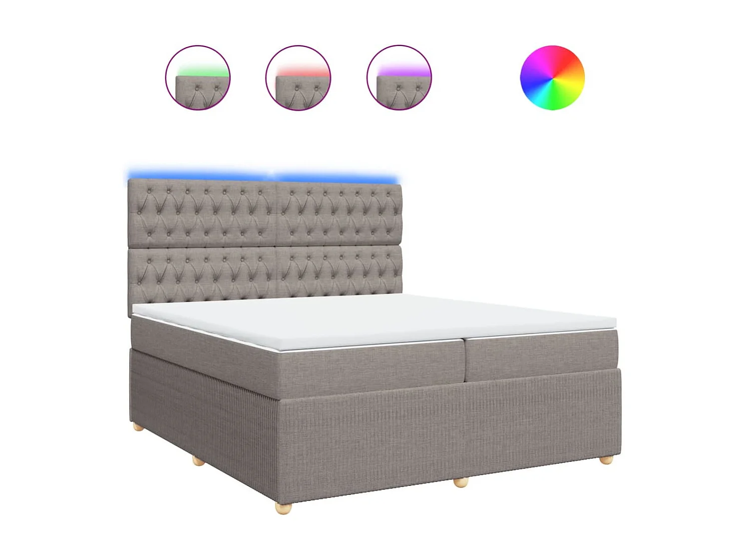 Sommier à lattes de lit avec matelas Taupe 200x200 cm Tissu
