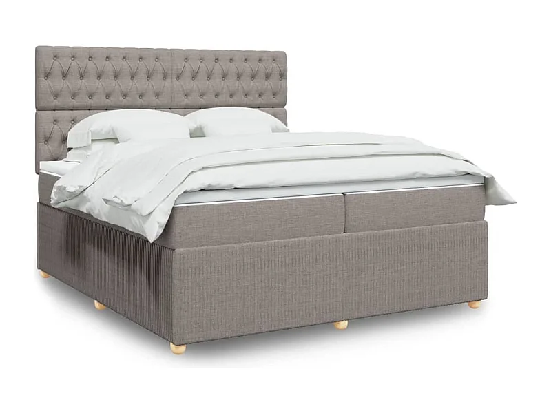 Sommier à lattes de lit avec matelas Taupe 200x200 cm Tissu