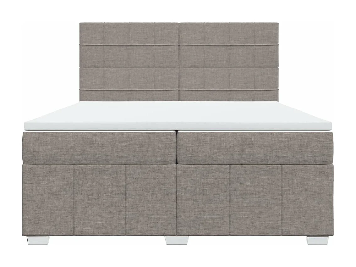 Sommier à lattes de lit avec matelas Taupe 200x200 cm Tissu
