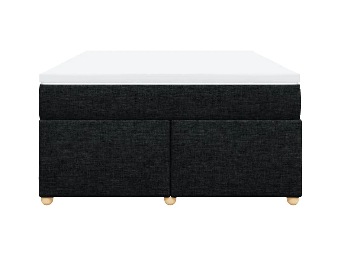 Sommier à lattes de lit avec matelas Noir 140x190 cm Tissu