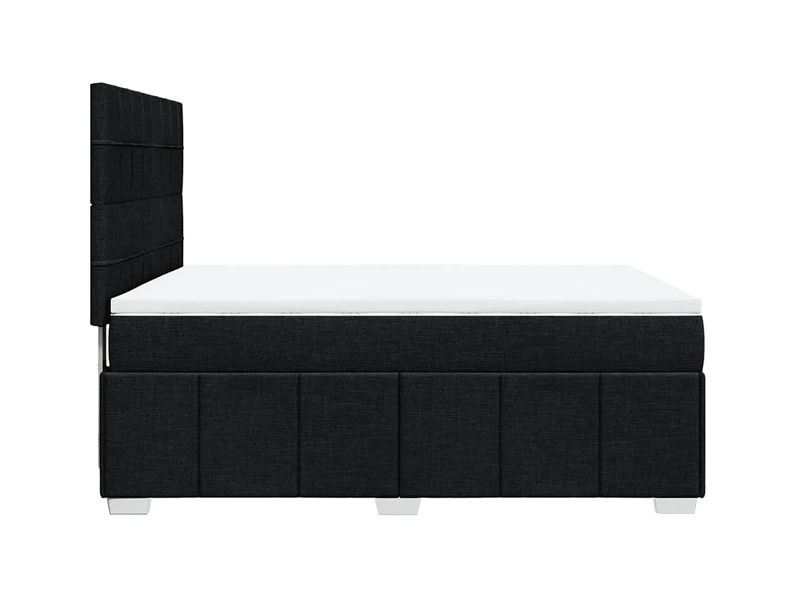 Sommier à lattes de lit avec matelas Noir 140x200 cm Tissu