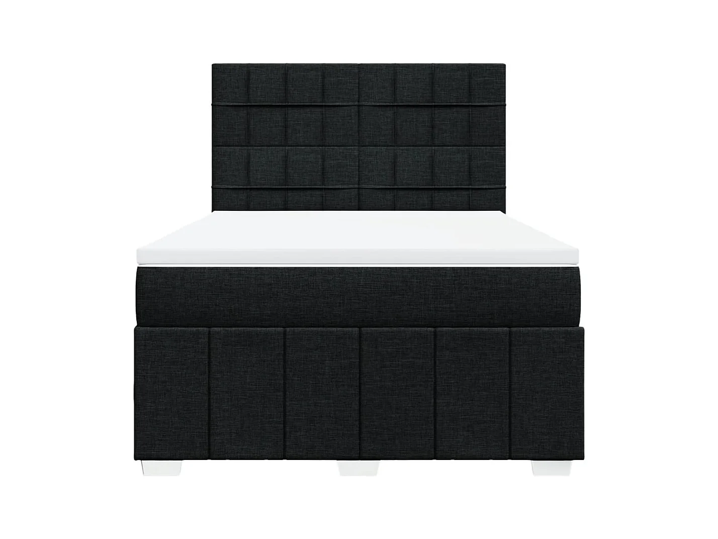 Sommier à lattes de lit avec matelas Noir 140x200 cm Tissu