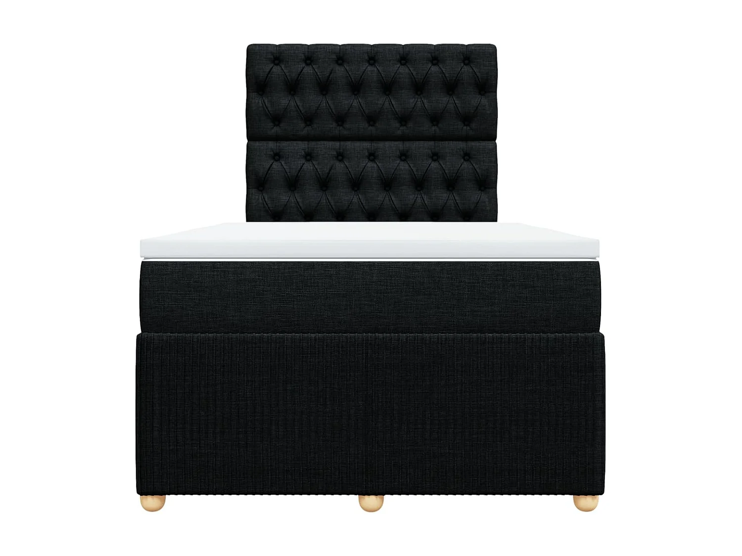 Cama box spring con colchón tela negro 120x200 cm