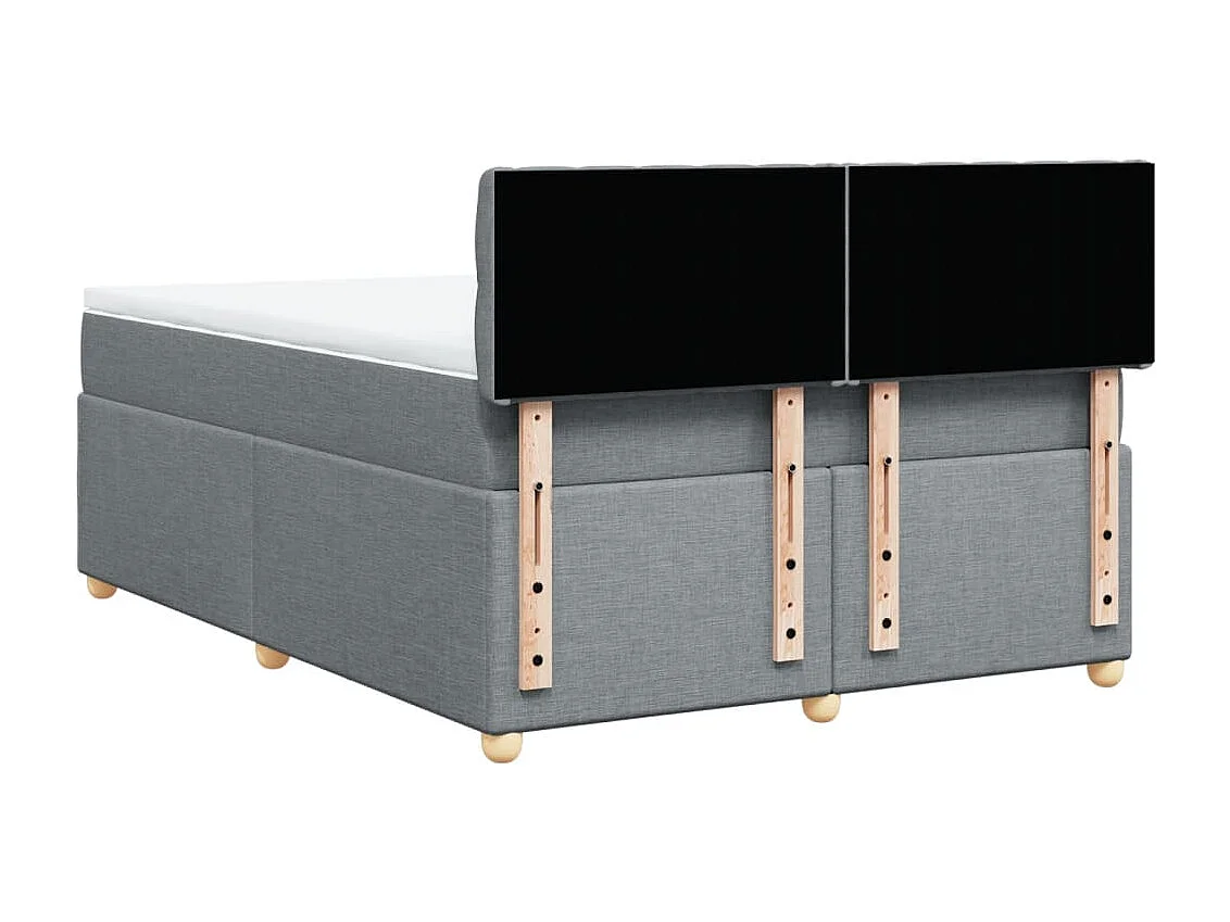 Sommier à lattes de lit avec matelas Gris clair 140x200cm Tissu