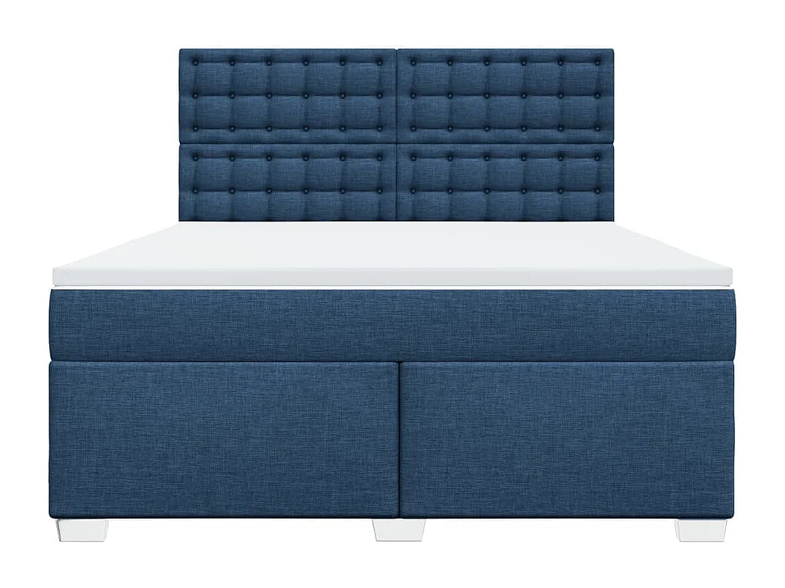 Sommier à lattes de lit avec matelas Bleu 180x200 cm Tissu