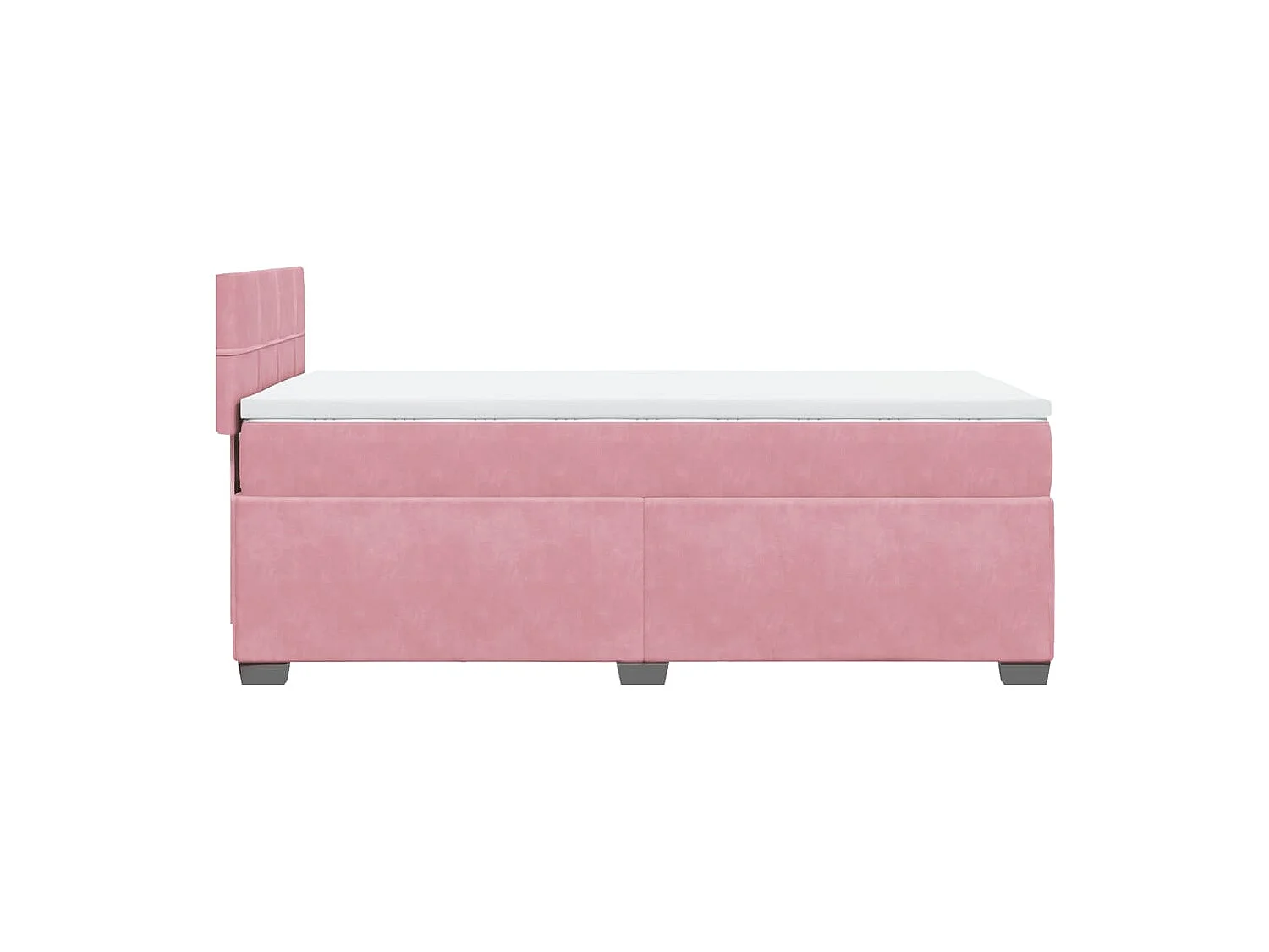 Cama com molas/colchão 90x190 cm veludo rosa