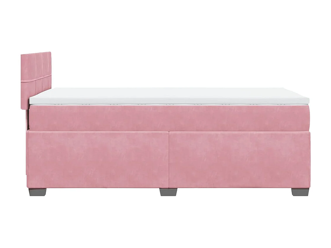 Cama com molas/colchão 90x190 cm veludo rosa