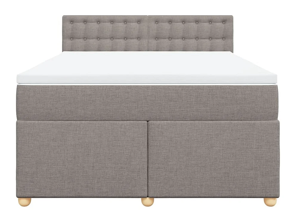 Sommier à lattes de lit avec matelas Taupe 160x200 cm Tissu