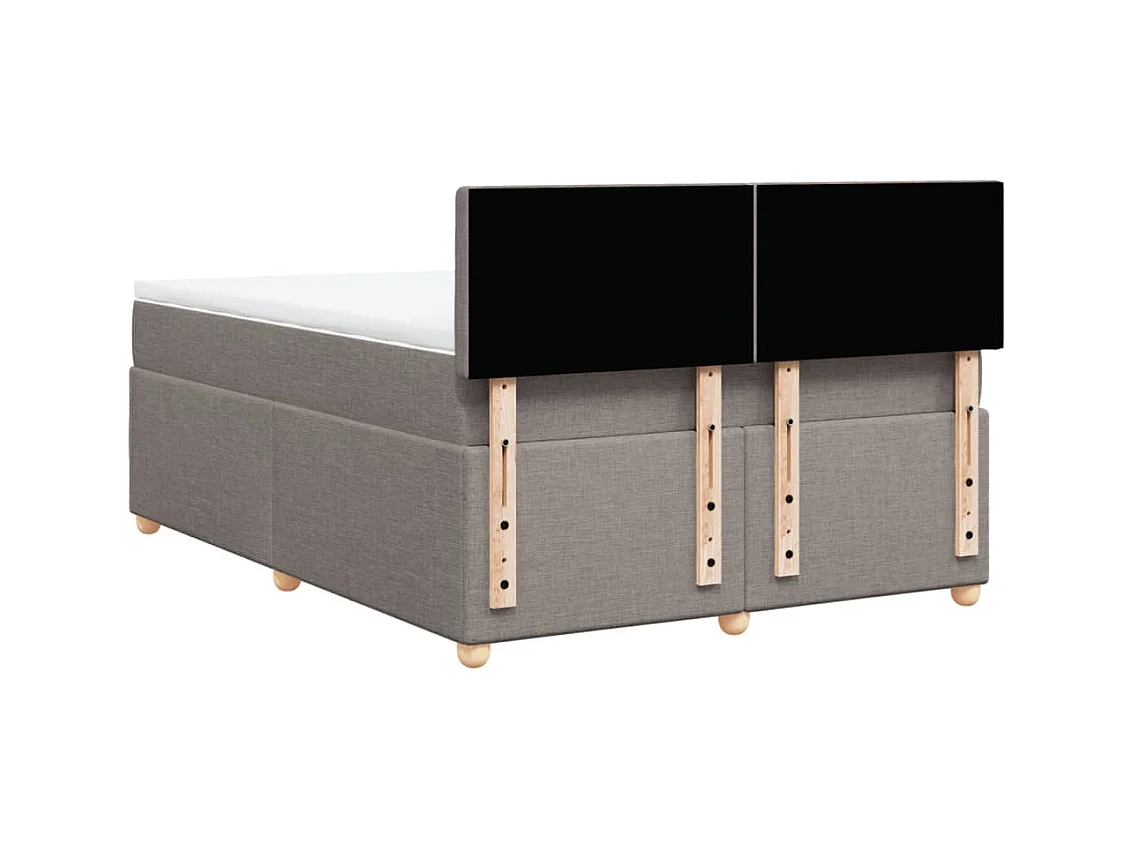 Sommier à lattes de lit avec matelas Taupe 160x200 cm Tissu