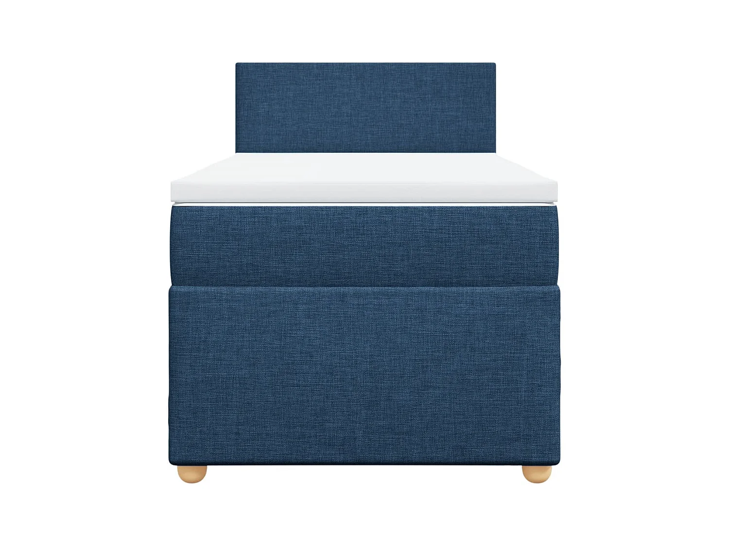 Cama box spring con colchón tela azul 100x200 cm