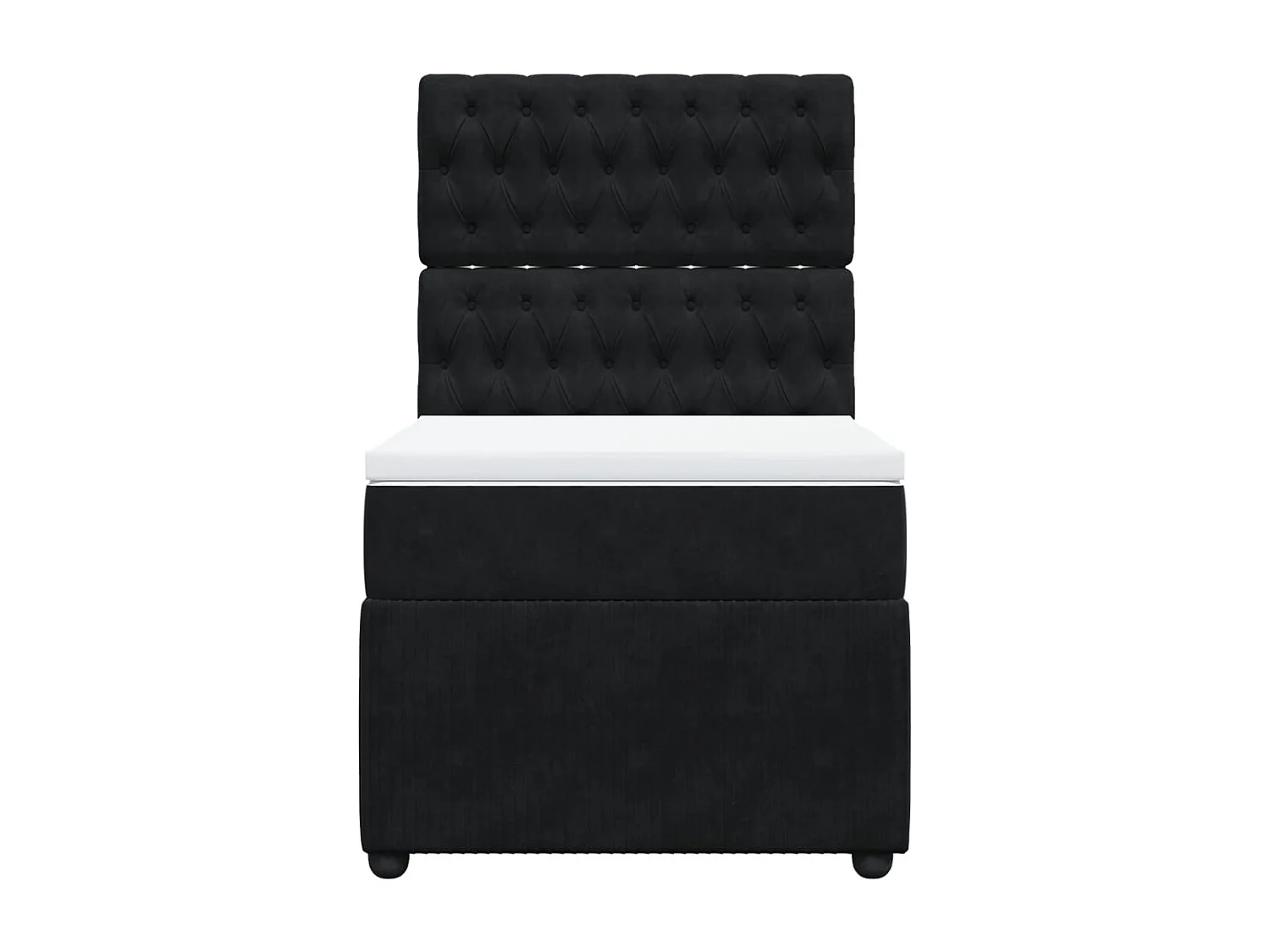 Sommier à lattes de lit avec matelas Noir 90x200 cm Velours