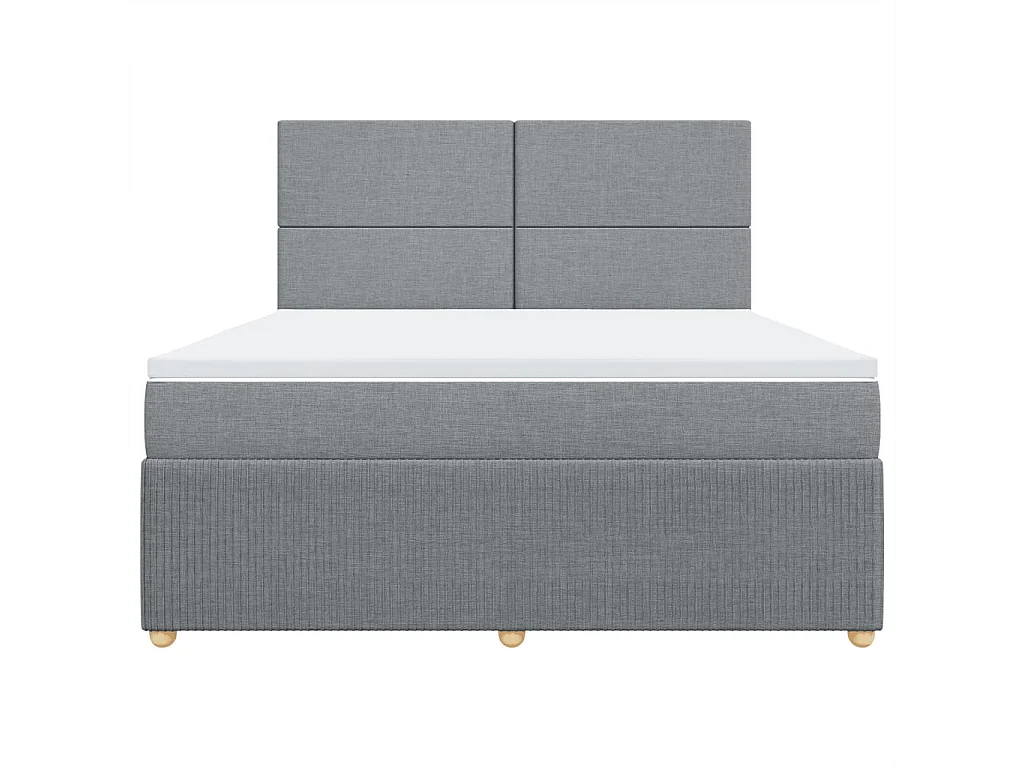 Sommier à lattes de lit avec matelas Gris clair 180x200cm Tissu