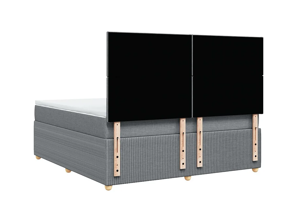 Sommier à lattes de lit avec matelas Gris clair 180x200cm Tissu