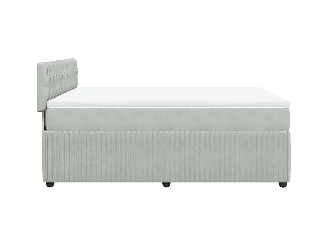 Sommier à lattes de lit et matelas Gris clair 140x200cm Velours