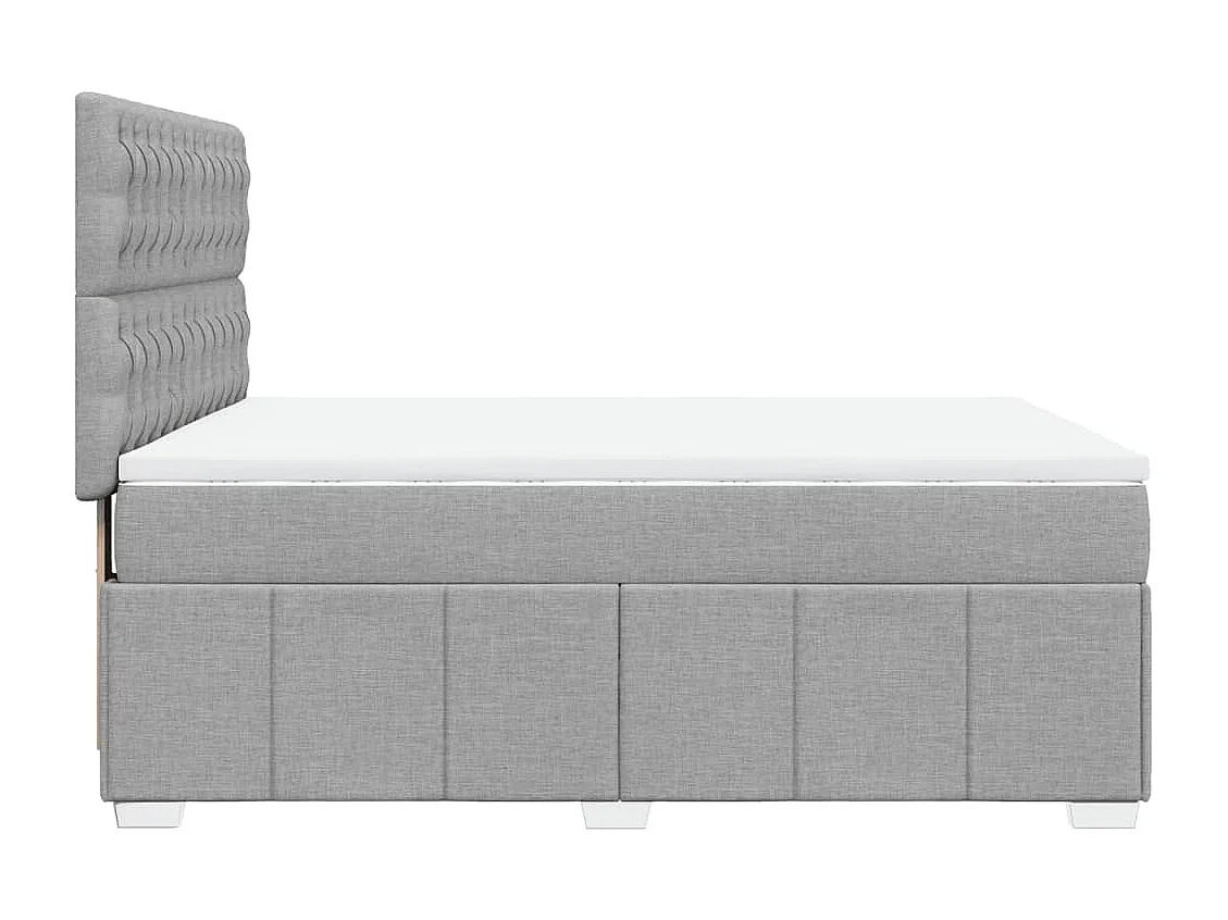 Sommier à lattes de lit avec matelas Gris clair 140x200cm Tissu