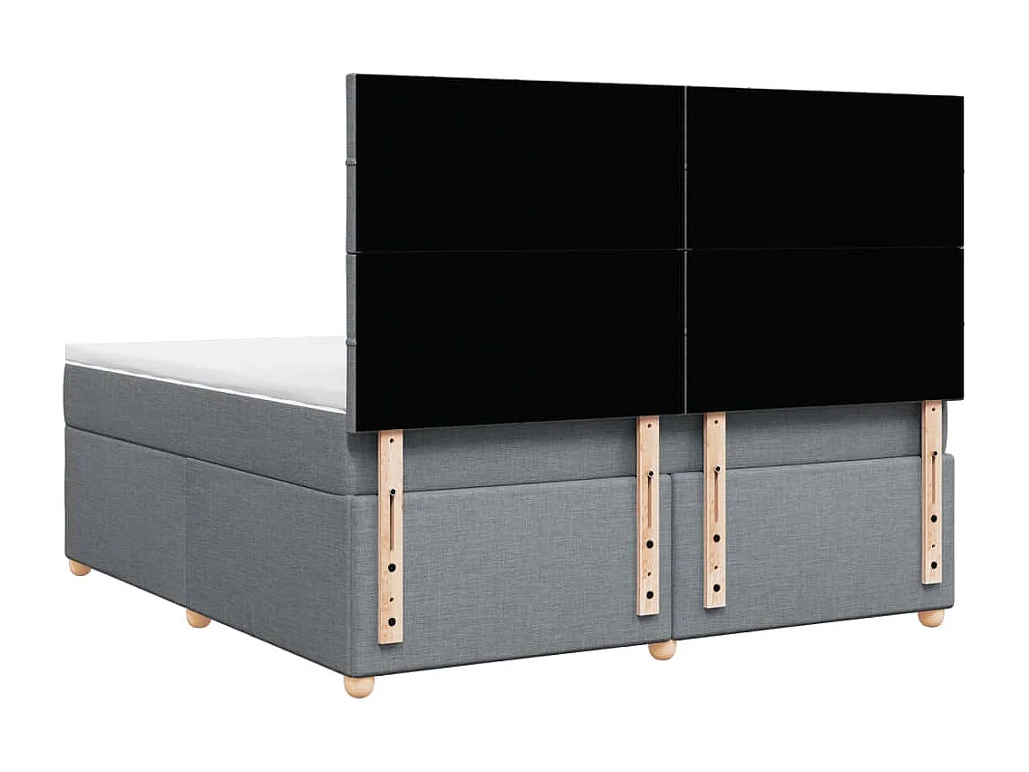 Boxspring met matras stof lichtgrijs 180x200 cm