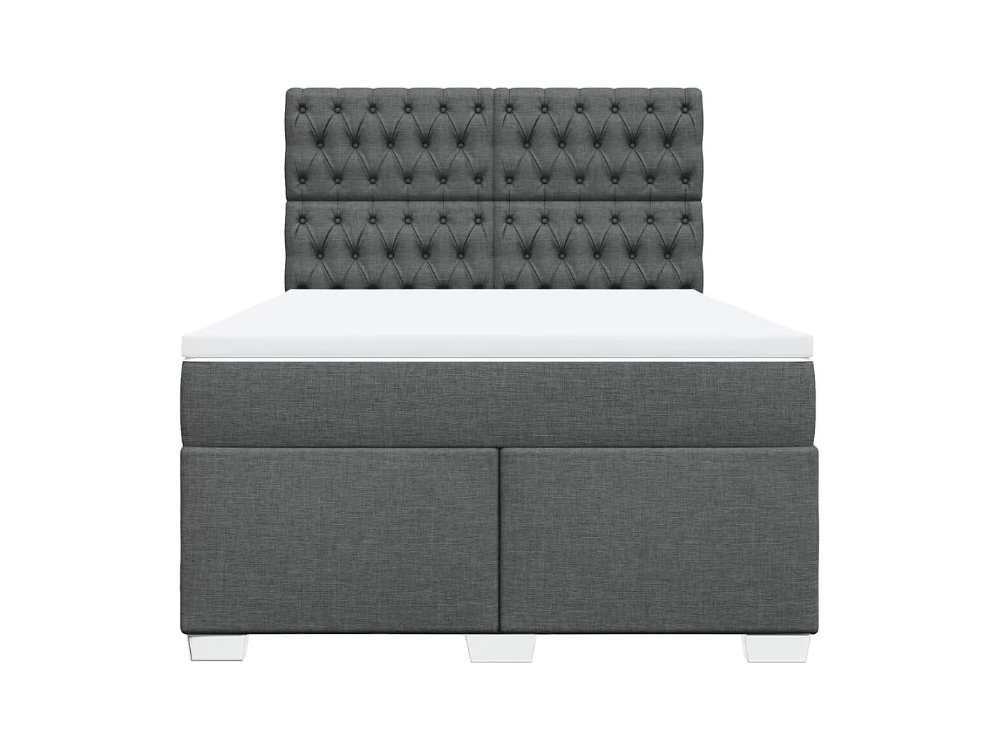 Sommier à lattes de lit avec matelas Gris foncé 160x200cm Tissu