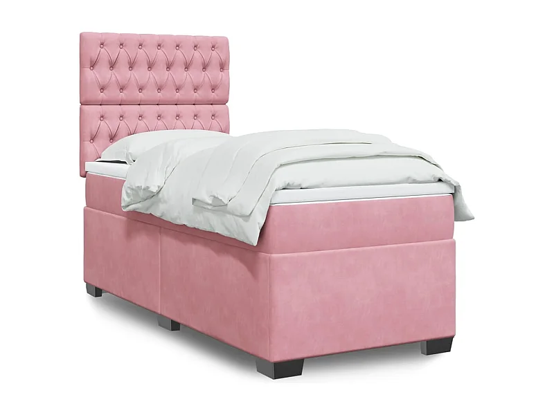 Sommier à lattes de lit avec matelas Rose 90x200 cm Velours