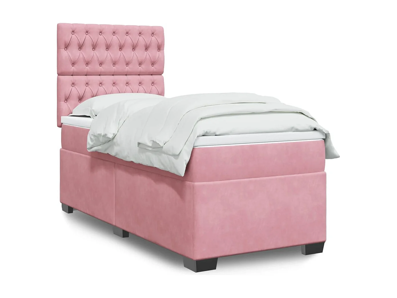 Sommier à lattes de lit avec matelas Rose 90x200 cm Velours