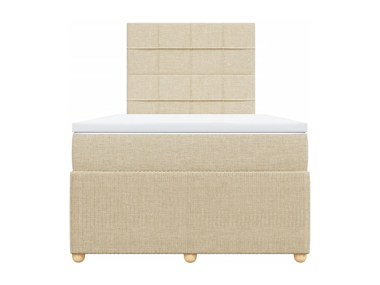 Sommier à lattes de lit avec matelas Crème 120x200 cm Tissu