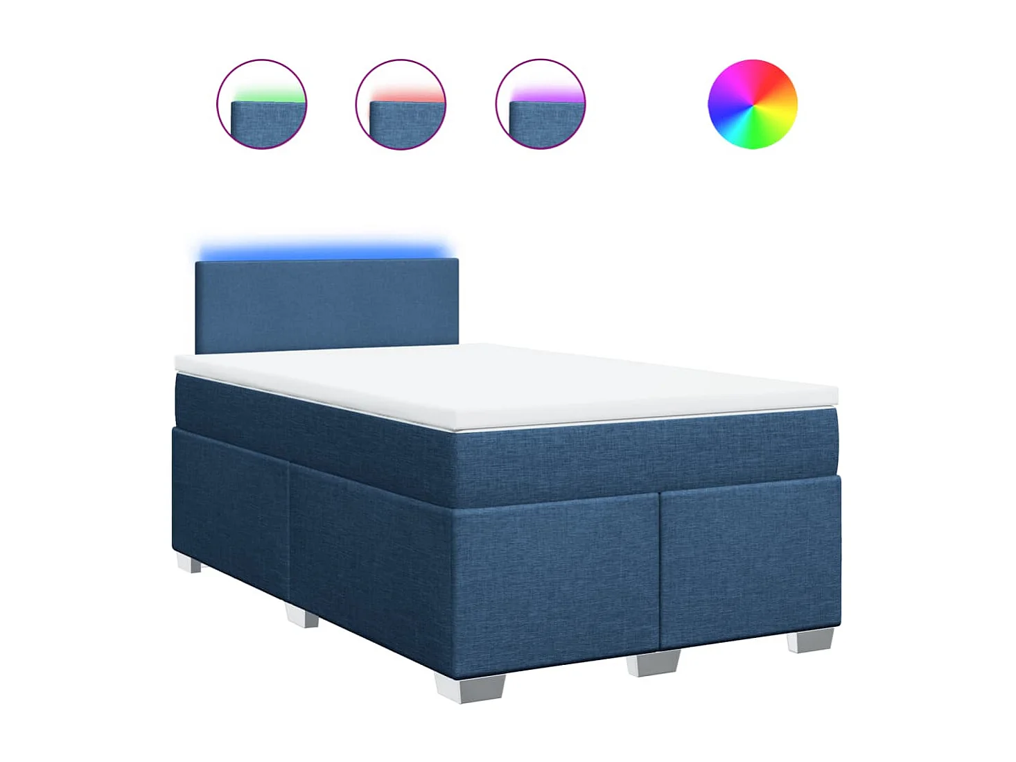 Boxspring met matras stof blauw 120x190 cm