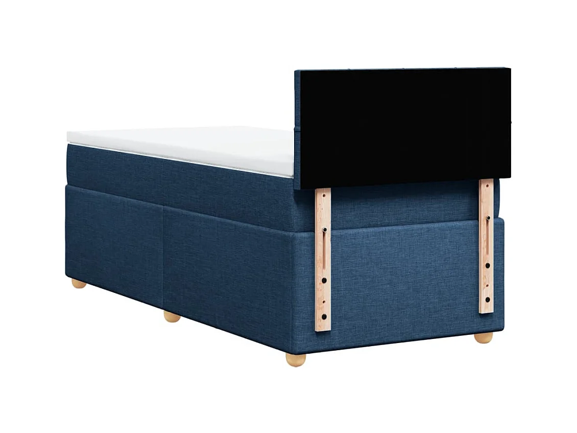 Sommier à lattes de lit avec matelas Bleu 90x200 cm Tissu
