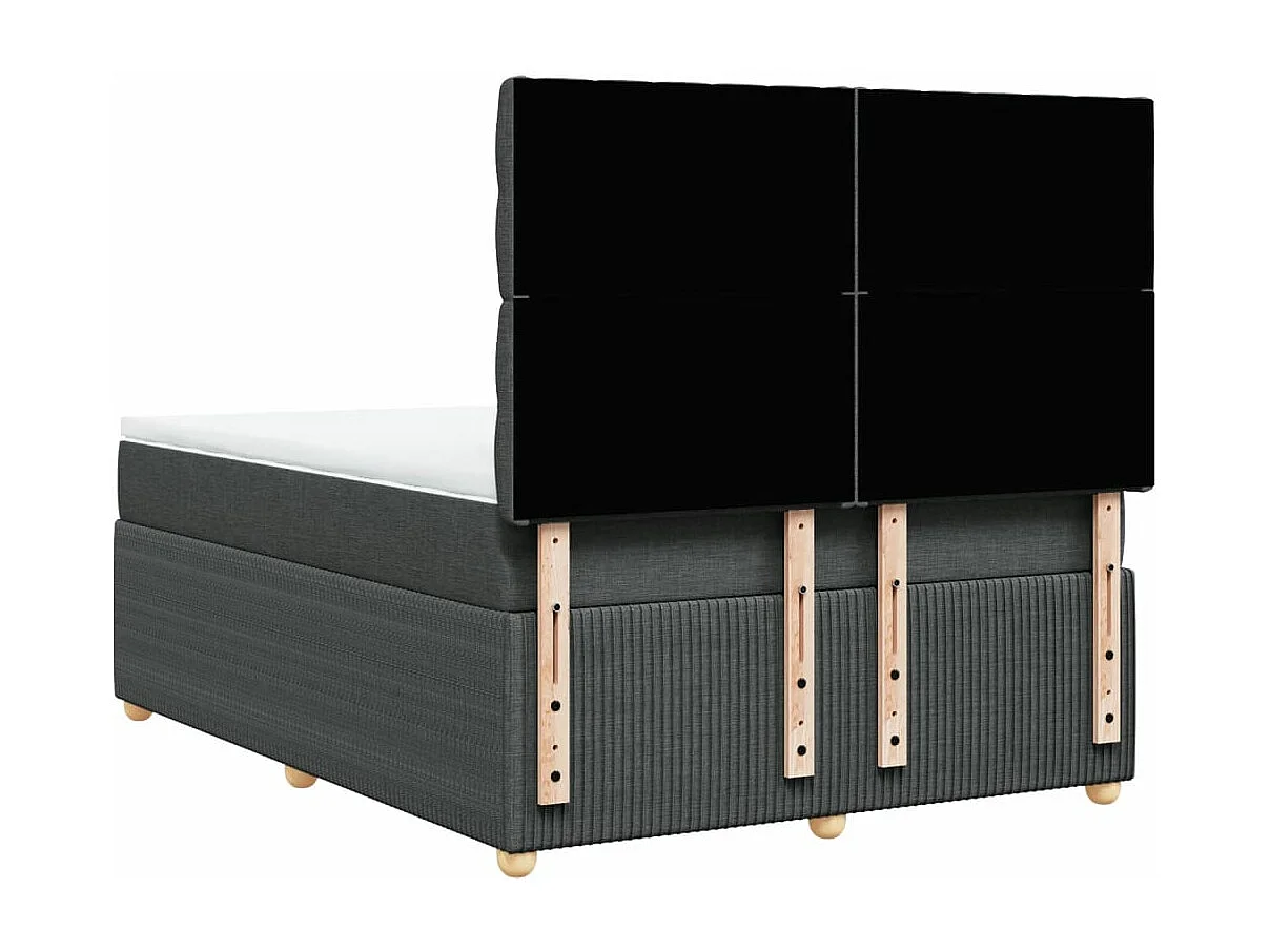 Boxspring met matras stof donkergrijs 140x190 cm