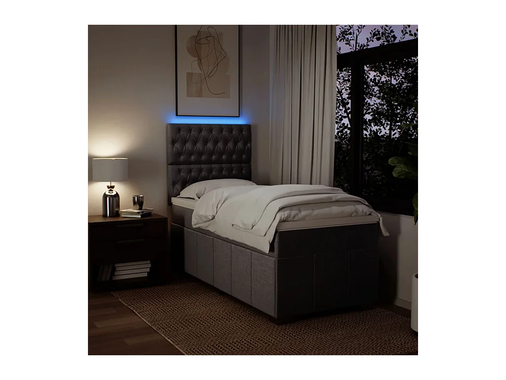 Sommier à lattes de lit avec matelas Taupe 80x200 cm Tissu