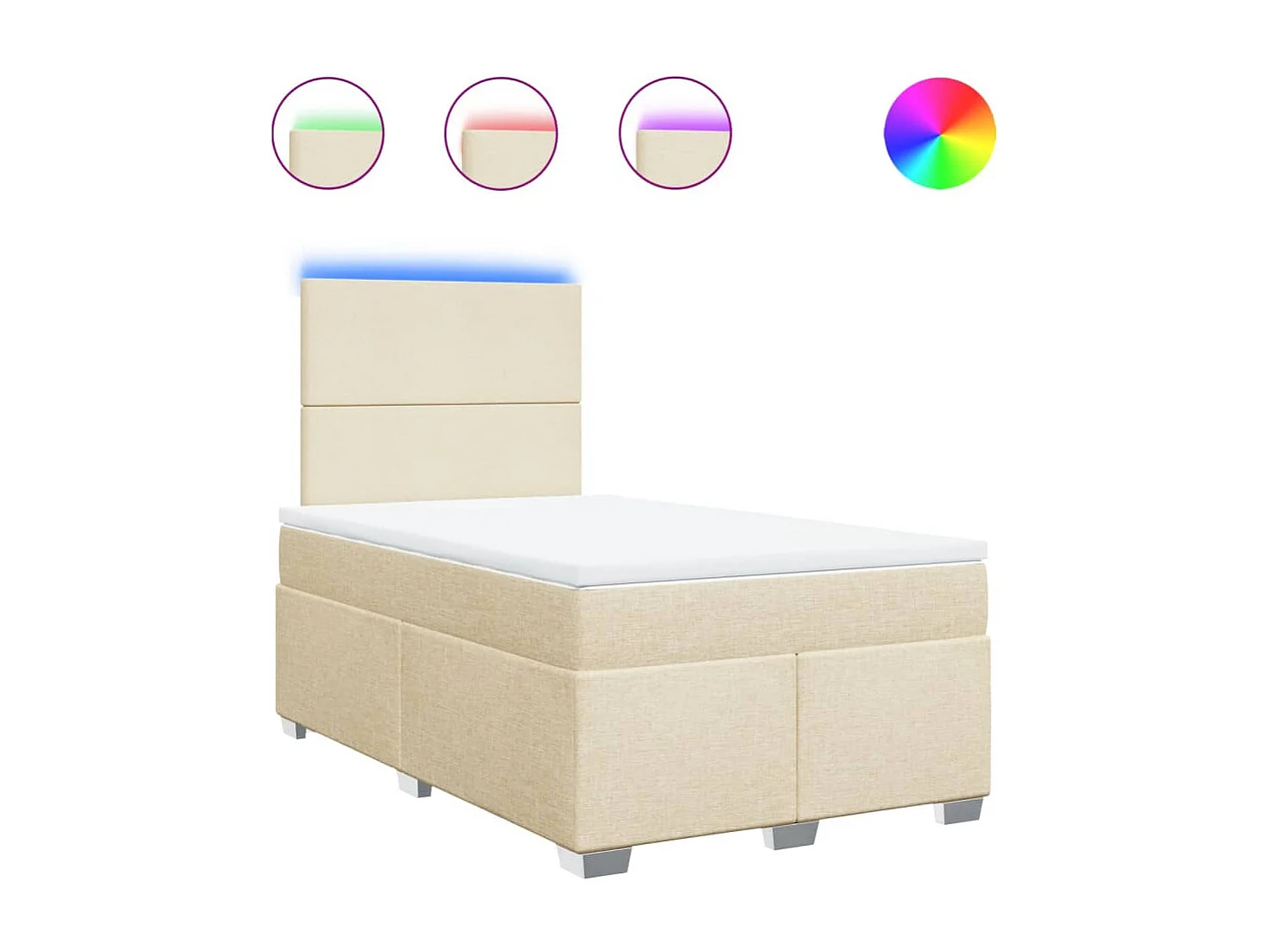 Boxspring met matras stof crèmekleurig 120x190 cm