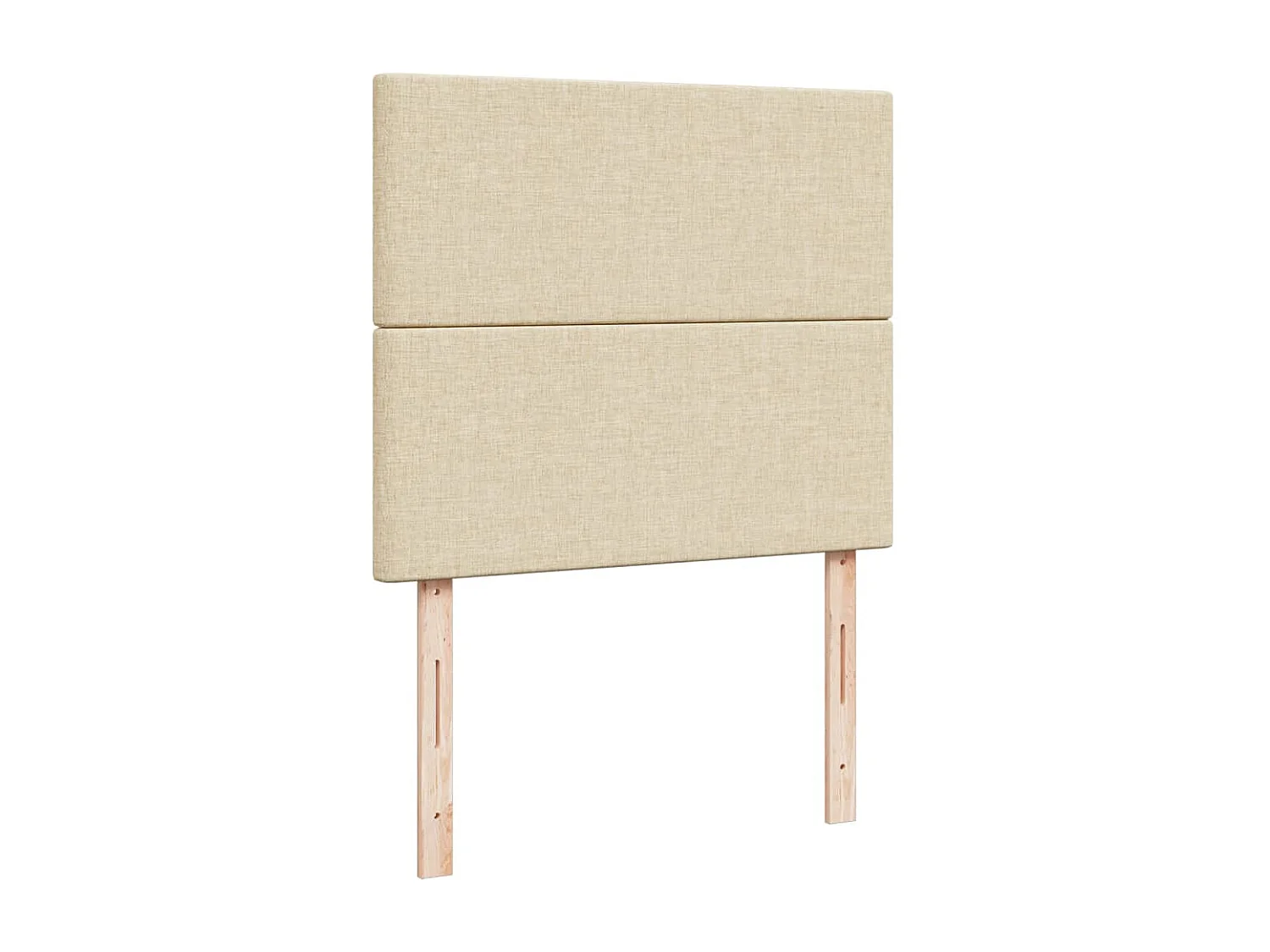 Cama box spring con colchón tela color crema 120x190 cm