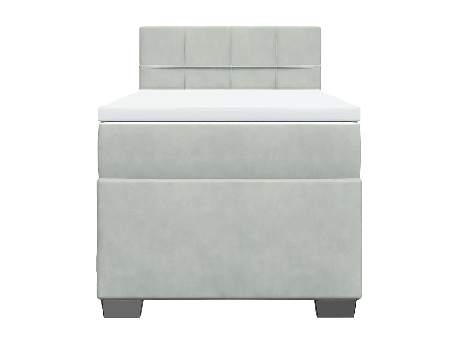 Sommier à lattes de lit et matelas Gris clair 90x200 cm Velours