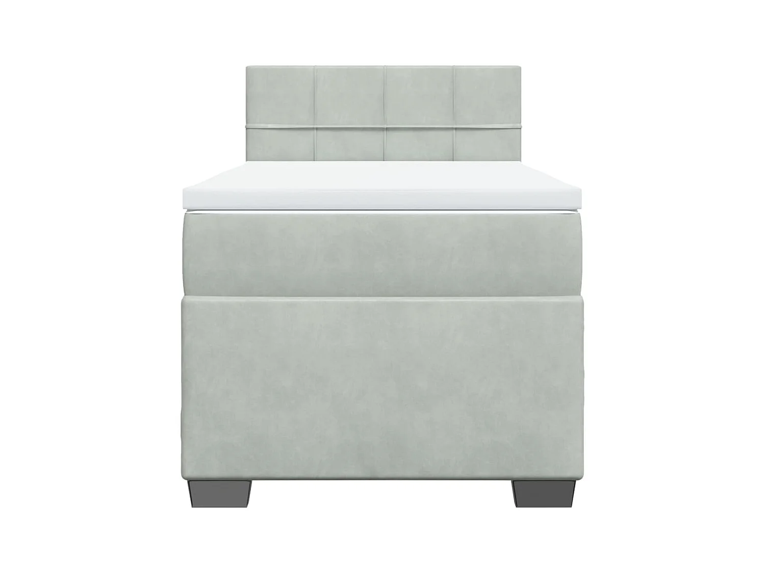 Cama com molas/colchão 90x200 cm veludo cinza-claro