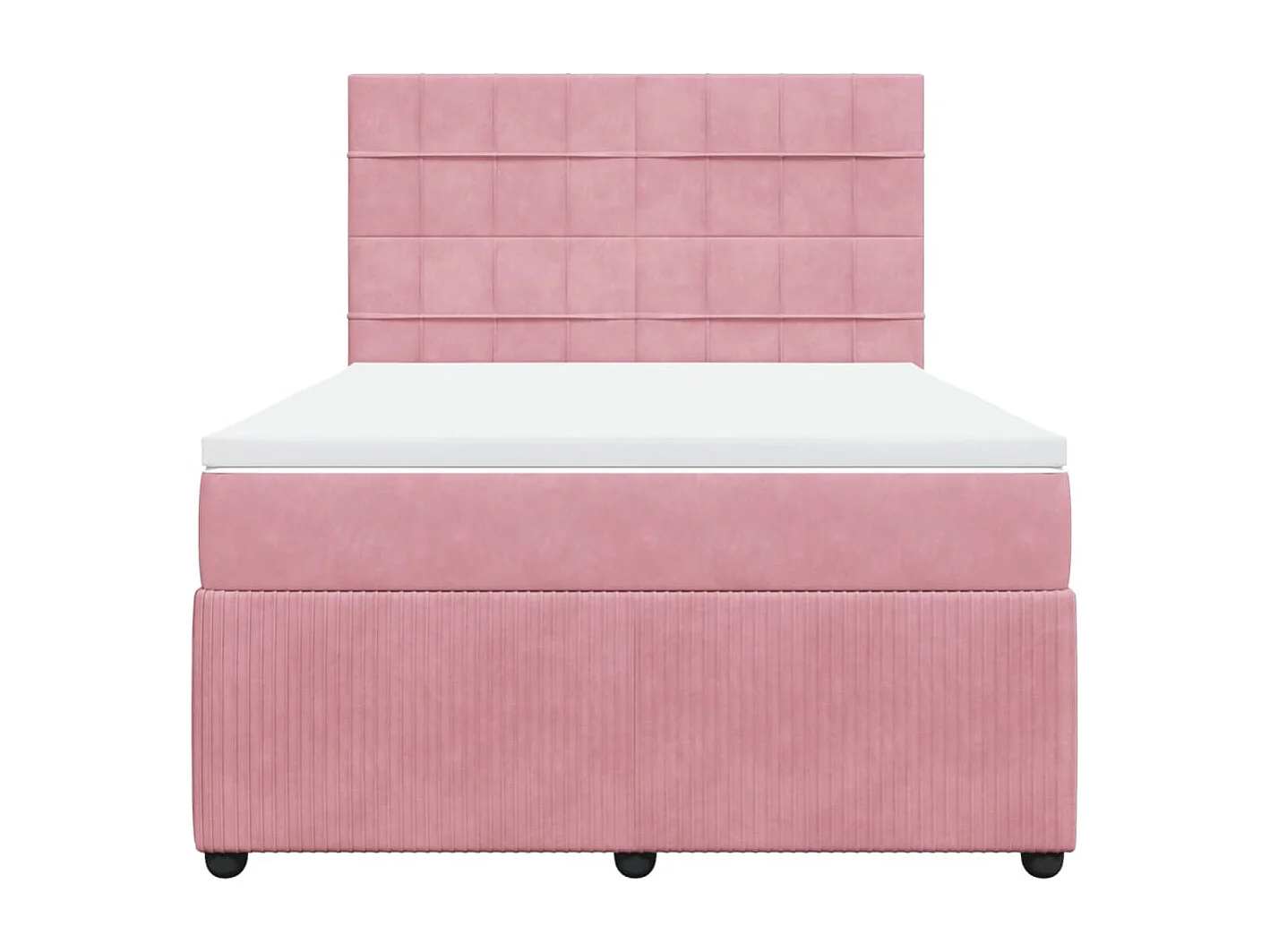 Sommier à lattes de lit avec matelas Rose 140x200 cm Velours