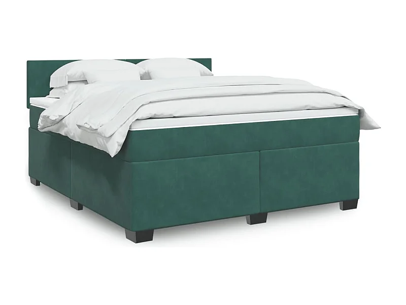 Sommier à lattes de lit et matelas Vert foncé 180x200cm Velours