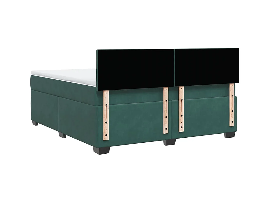 Sommier à lattes de lit et matelas Vert foncé 180x200cm Velours