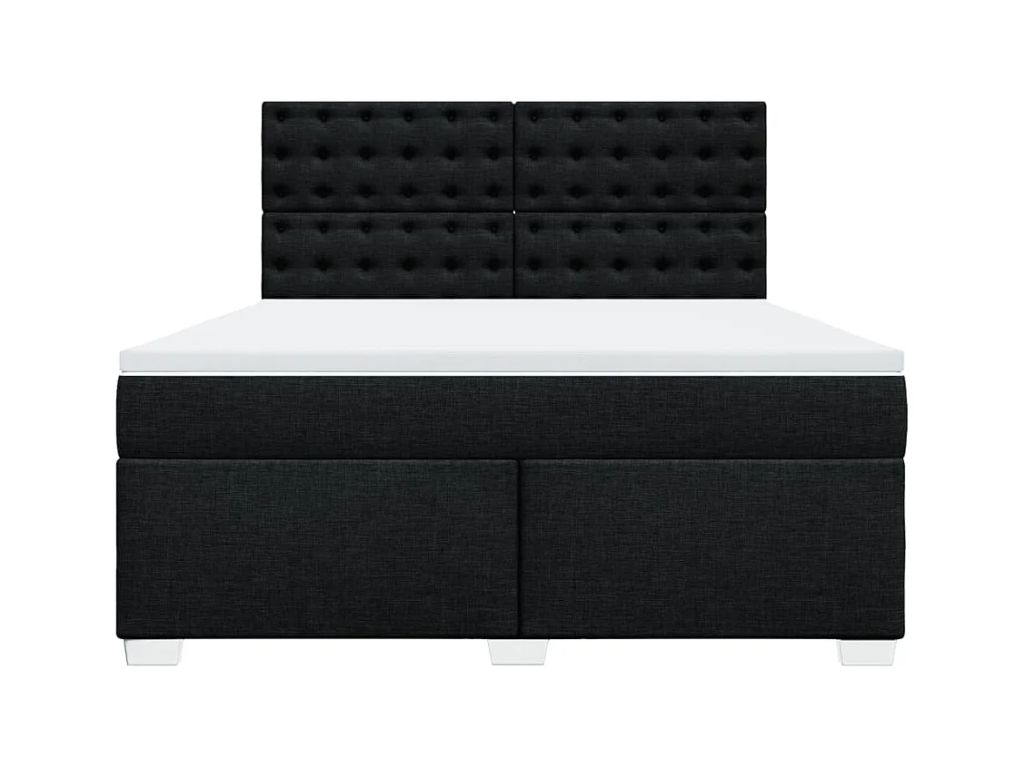 Sommier à lattes de lit avec matelas Noir 180x200 cm Tissu